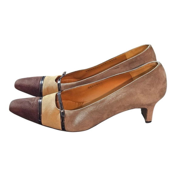 Salvatore Ferragamo Heels Size 9.5 AA Brown Beige - Picture 3 of 15